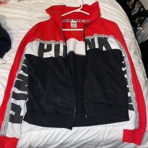VS Pink zip up jacket, lightly used
